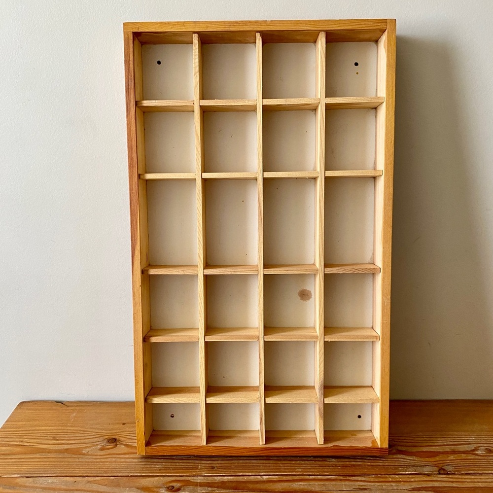 Rustic Oak Wall Display Shelf Trinkets Collections Toys Craft Room Treasures